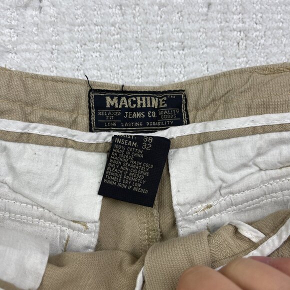 Y2K Machine Jeans Co Jeans Mens Pants Sz 38* Beige Cargo Skate Loose Military - Picture 7 of 13